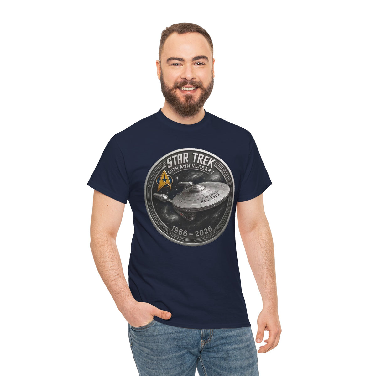 Star Trek 55th Anniversary Cotton T-Shirt – USS Enterprise 1966–2021 Graphic Shirt