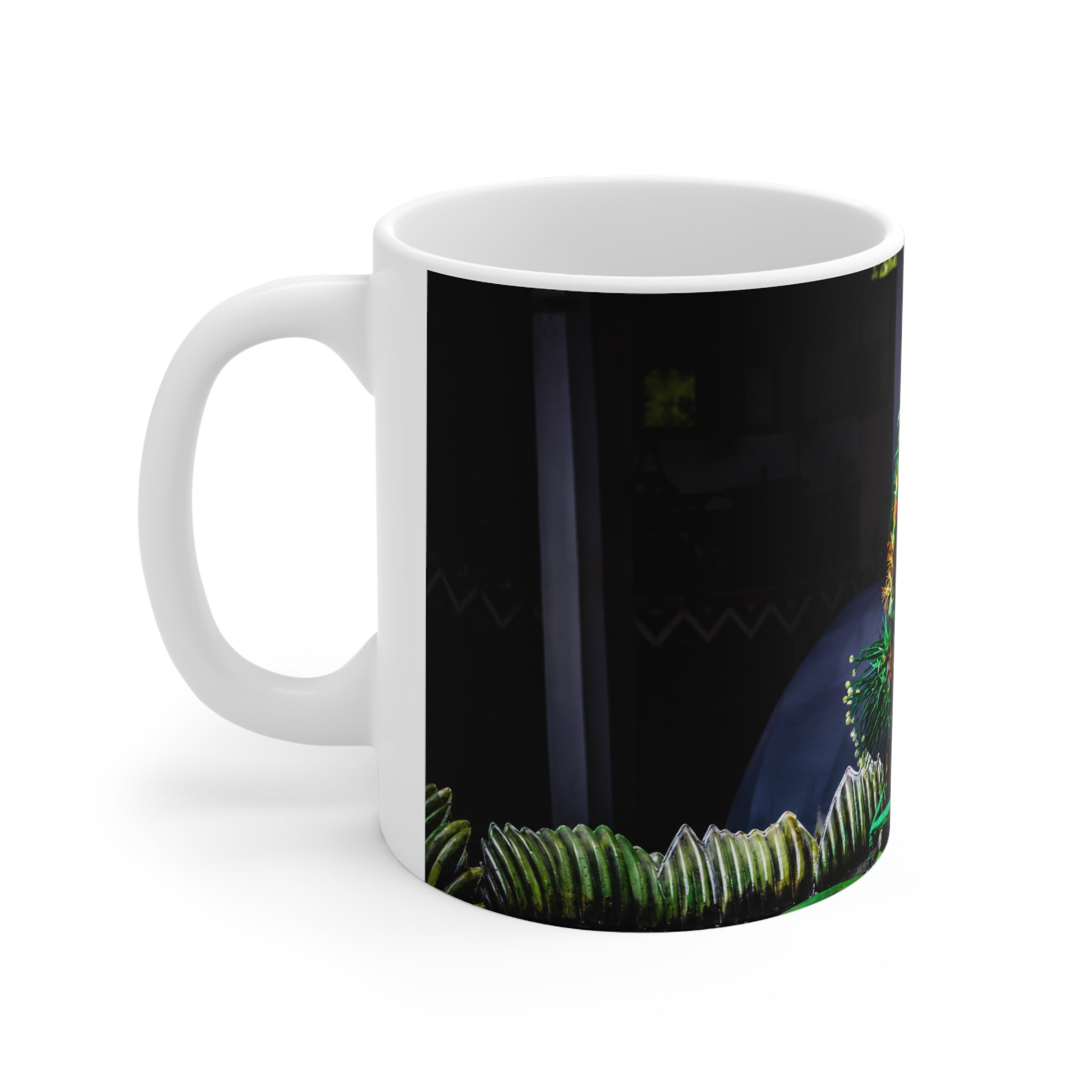 Rio Carnival Headdress Ceramic Coffee Mug — Colorful Festival Costume Photo, 11oz & 15oz