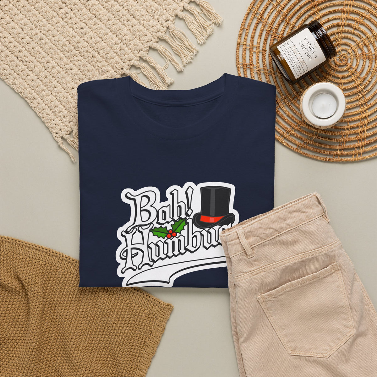 Bah Humbug Christmas Graphic Cotton T-Shirt / Tee