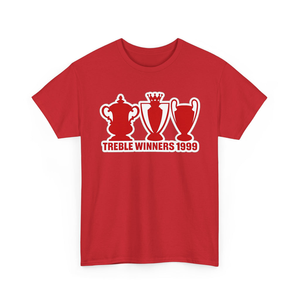 Manchester United Treble Winners 1999 Trophy Graphic Cotton T-Shirt