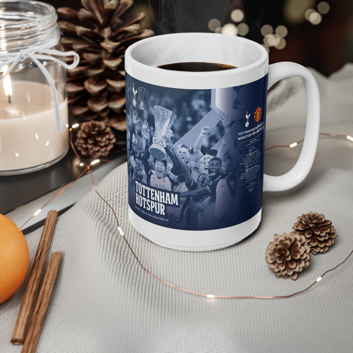 2025 UEFA Europa League Winners Programme Cover Inspired Ceramic Coffee Mug — 11oz & 15oz