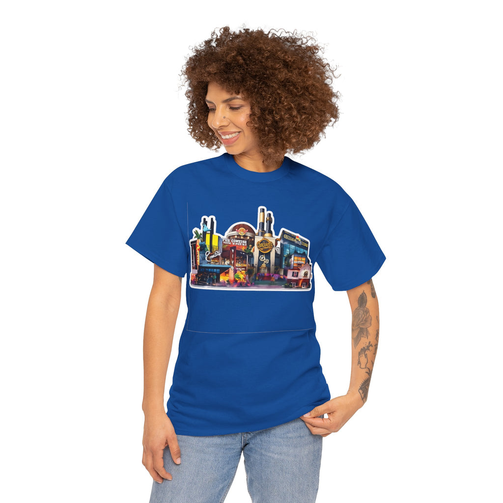 Universal Orlando Skyline T-Shirt — Neon Strip Casino Cityscape Tee
