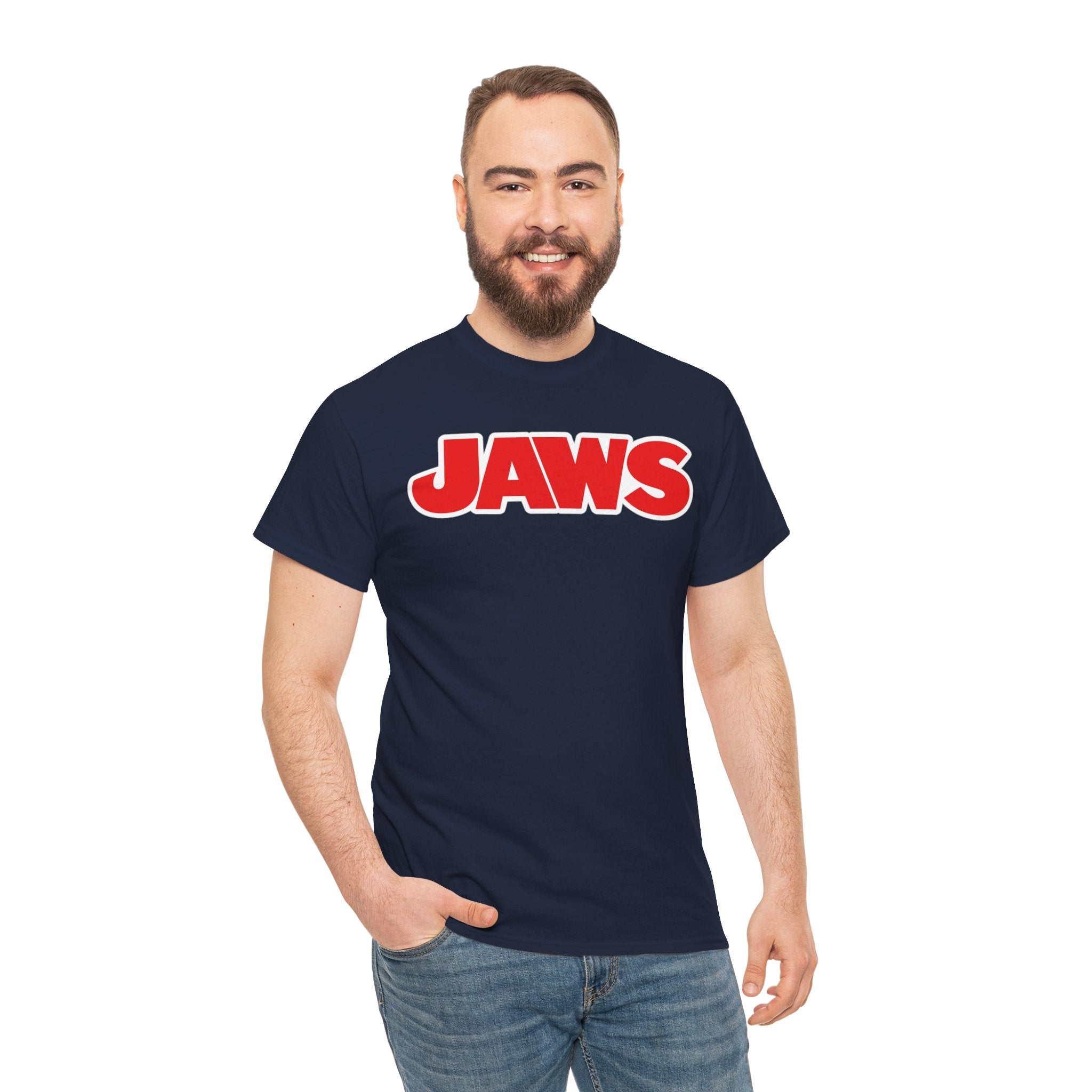 Jaws Logo Tee — Retro Red Movie Graphic T‑Shirt