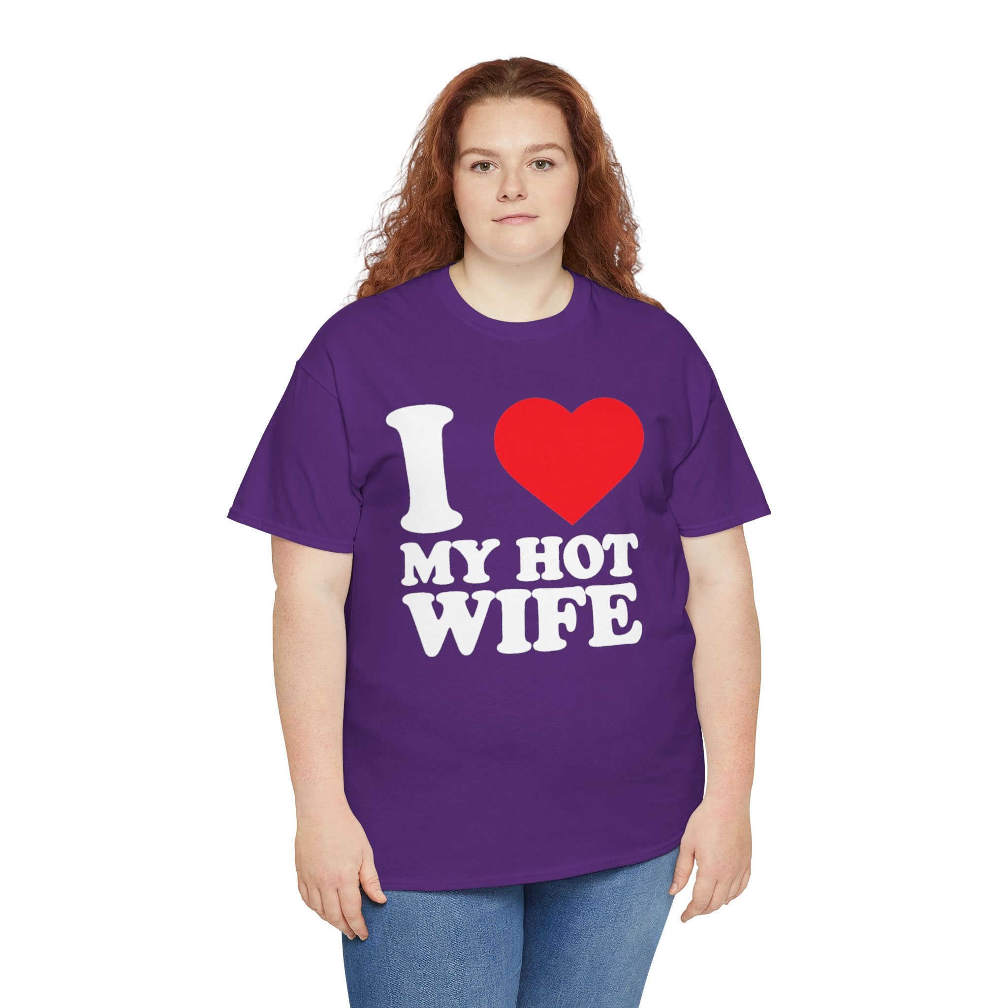 I  My Hot Wife T-Shirt - Funny Couples Tee, Romantic Gift for Husband or Wife