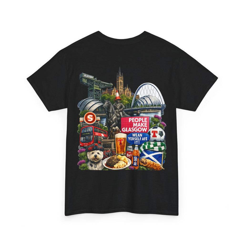 Glasgow Collage T-Shirt — "People Make Glasgow" Scottish City Souvenir Tee
