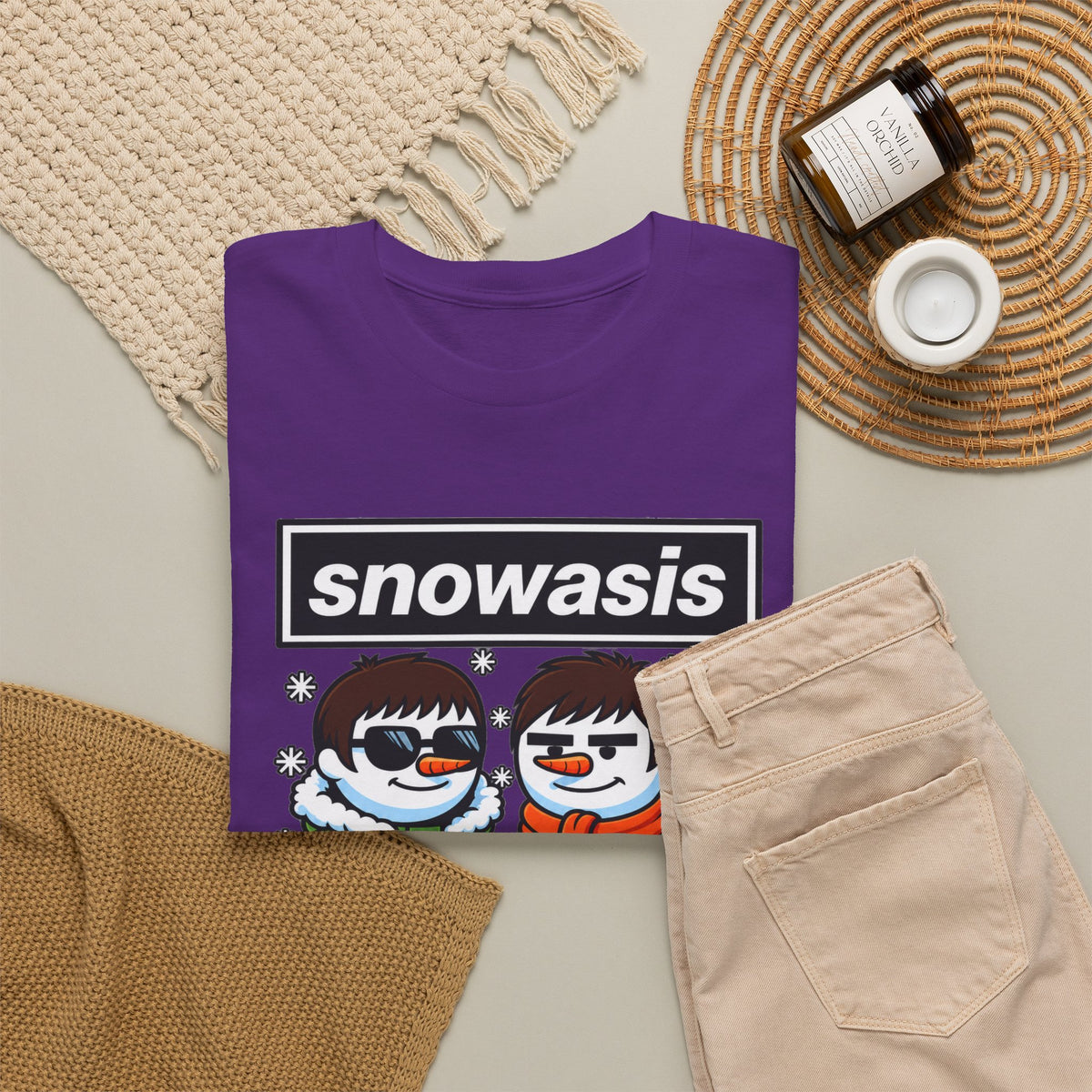 Snowasis ‘Some Might Sleigh’ Christmas Snowman #Oasis Inspired Cotton T-Shirt / Tee