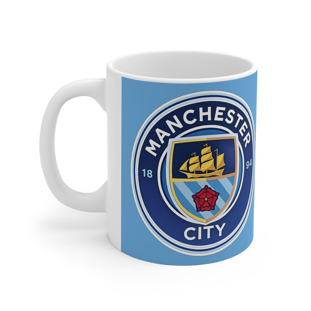 Manchester City Football Club Ceramic Coffee Mug — 11oz & 15oz Team Crest Design