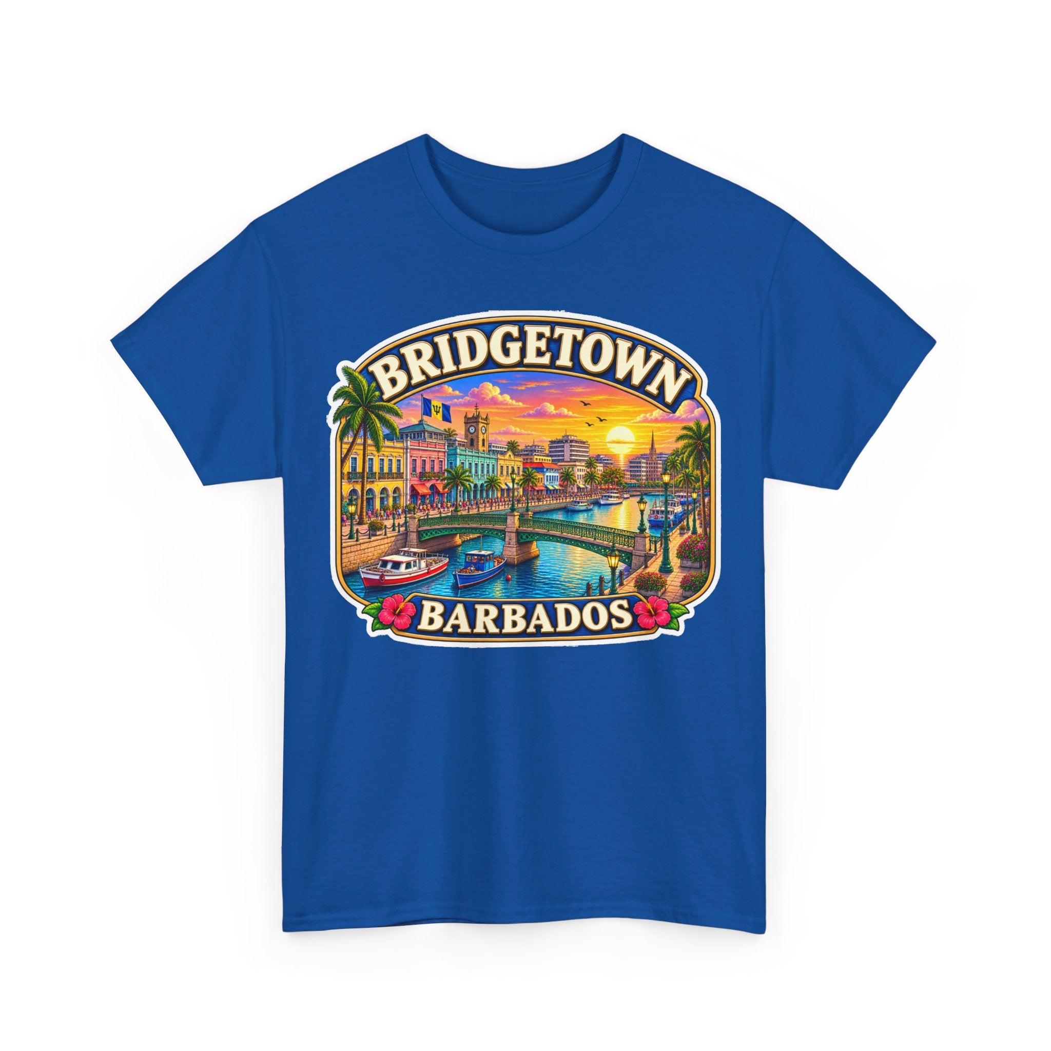 Bridgetown Barbados Vintage Sunset Tee — Caribbean Travel Souvenir T-Shirt