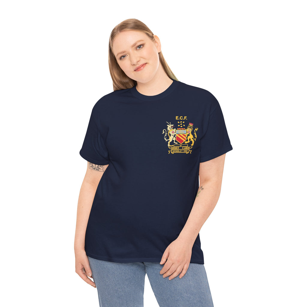 Manchester United Wembley 1968 Heraldic Crest Tee — Vintage Coat of Arms Chest Print