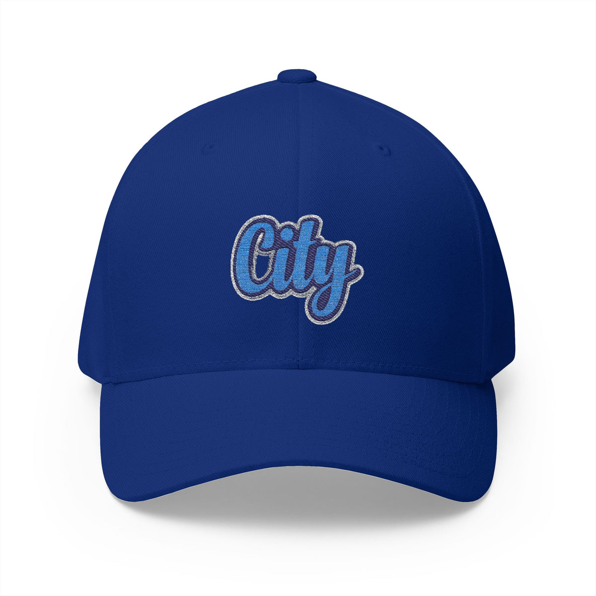 Embroidered "City" Script Closed-Back Baseball Cap