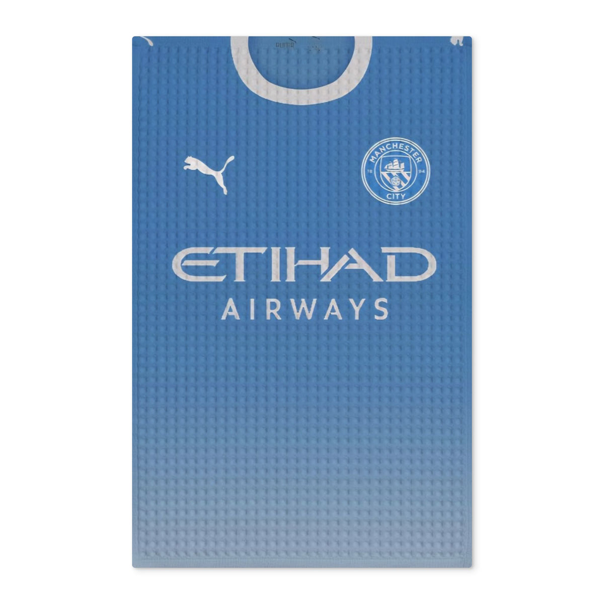 Manchester City 26/27 Season Shirt Waffle Tea Towel — Double-Sided Etihad Design