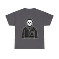 Michael Myers Outline Horror T-Shirt — Minimal Halloween Mask Tee