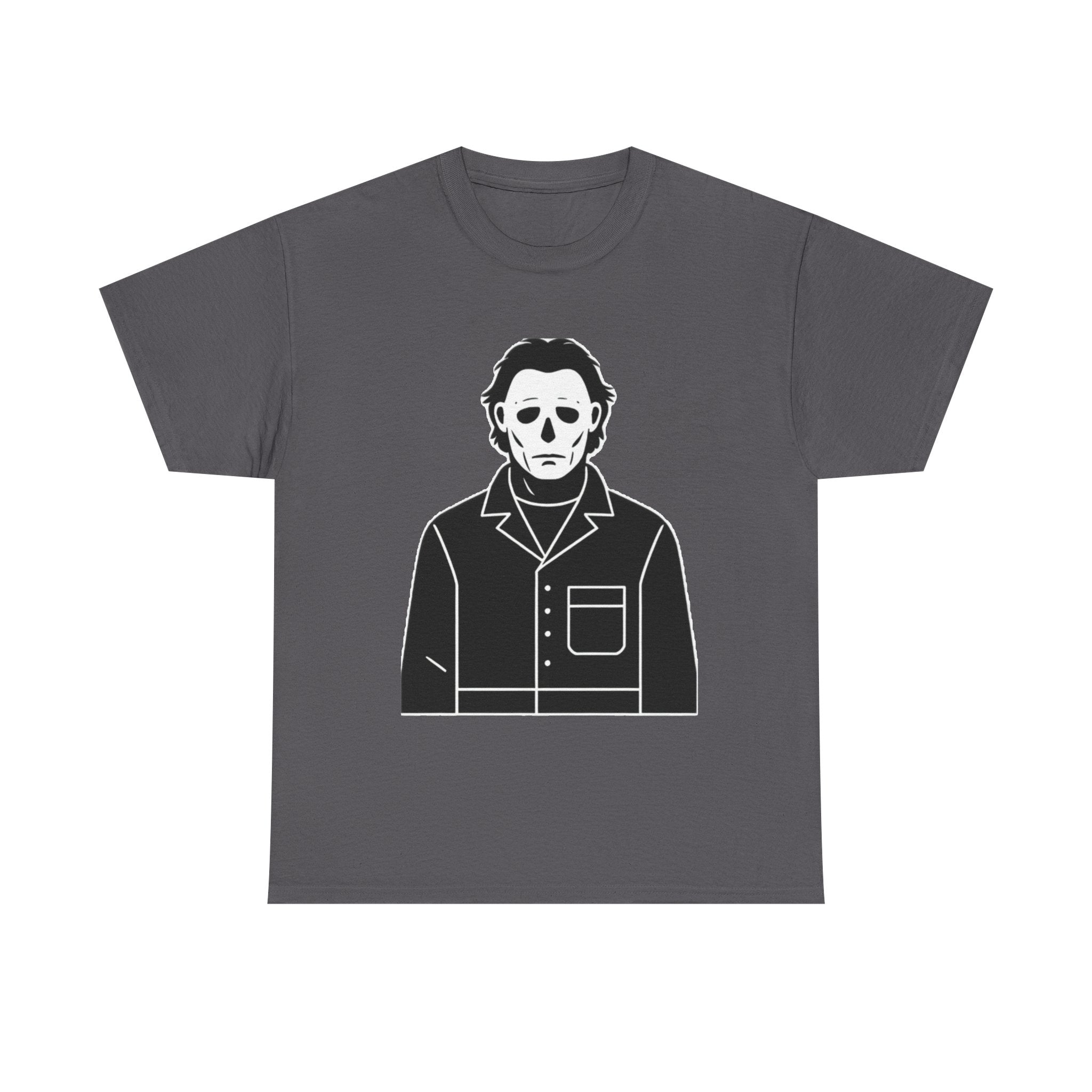 Michael Myers Outline Horror T-Shirt — Minimal Halloween Mask Tee