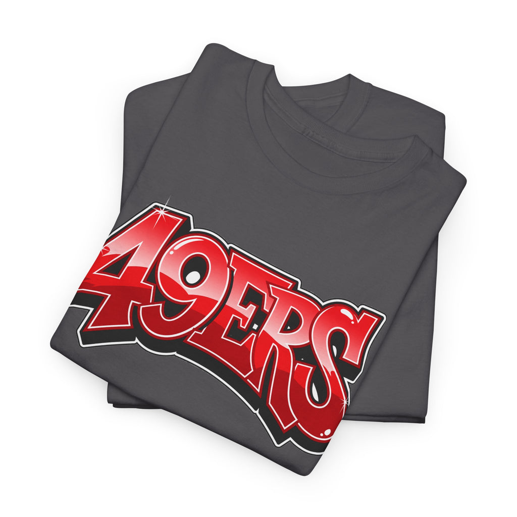 T-Shirt — '49ERS' Red Graffiti Sports Logo Tee