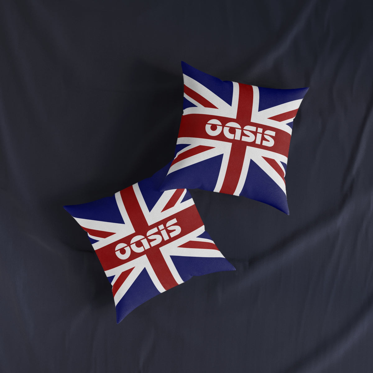Union Jack Oasis Accent Pillow – British Rock Band Throw Cushion