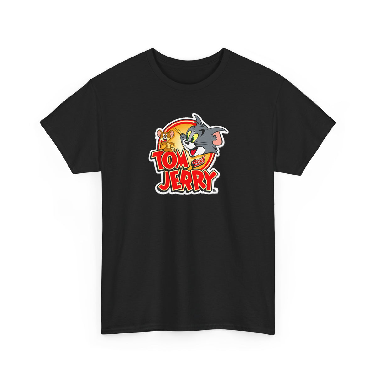 Tom & Jerry Retro Logo Cotton Tee — Classic Cartoon Graphic T-Shirt