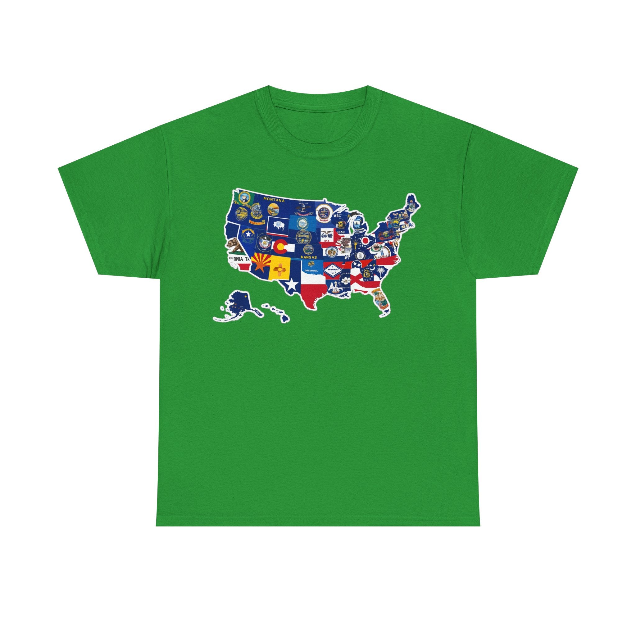 USA Map Flag T-Shirt — United States State Flag Map Tee