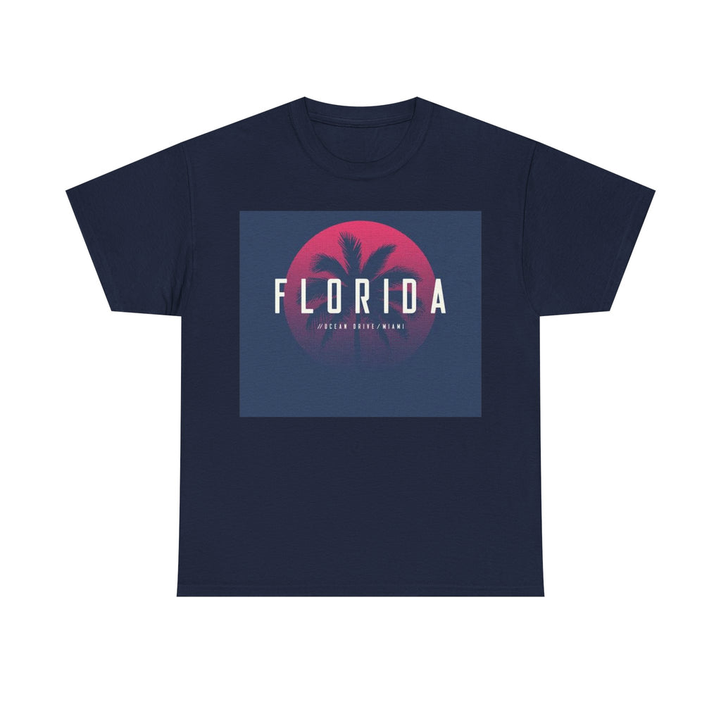 Florida Sunset Palm T-Shirt — Retro Beach Vacation Tee