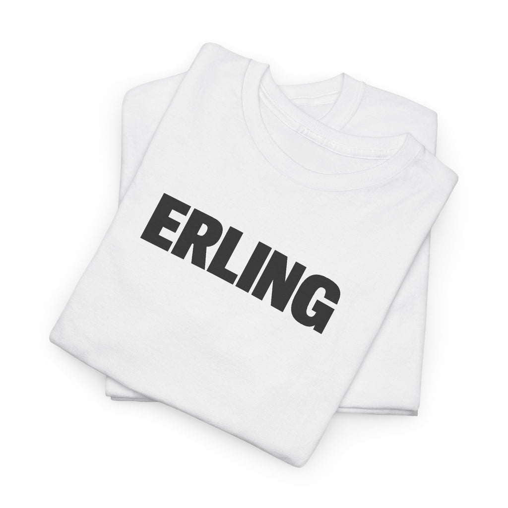 Erling Haaland Name Tee — Minimalist White Graphic T-Shirt