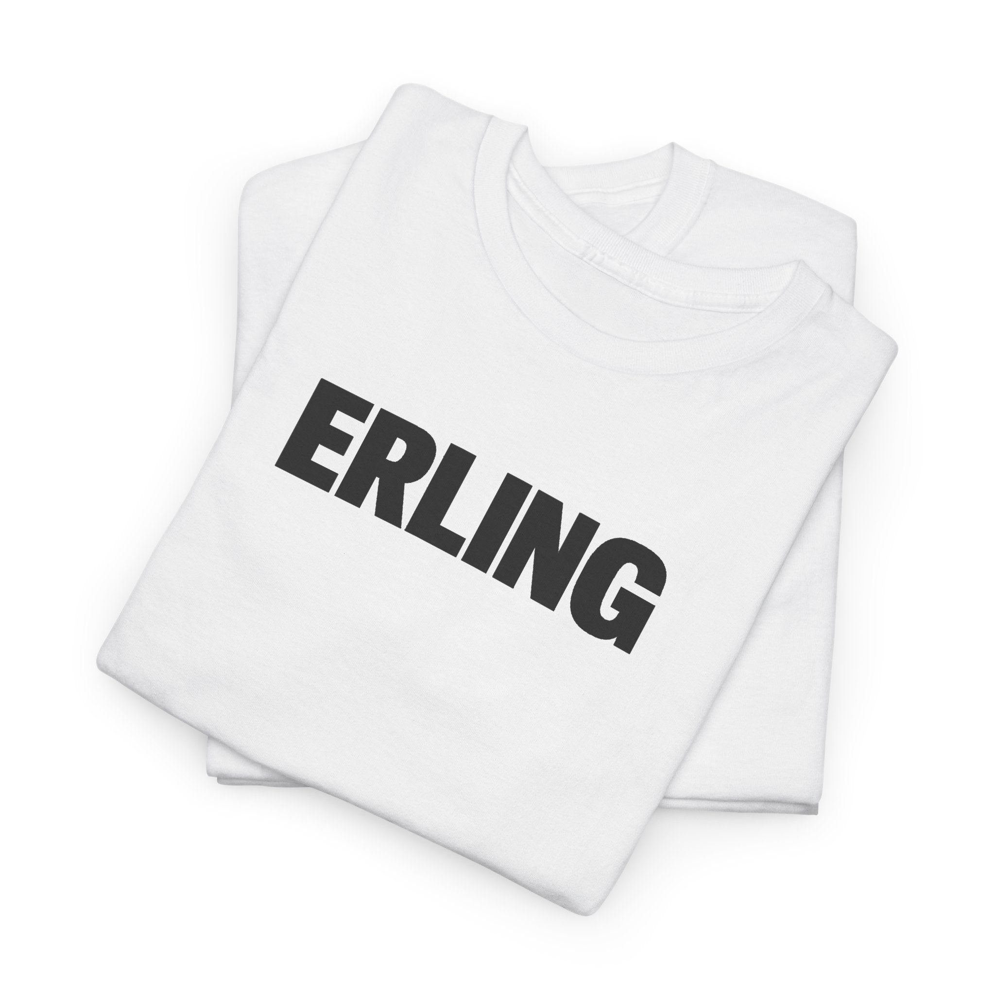 Erling Haaland Name Tee — Minimalist White Graphic T-Shirt