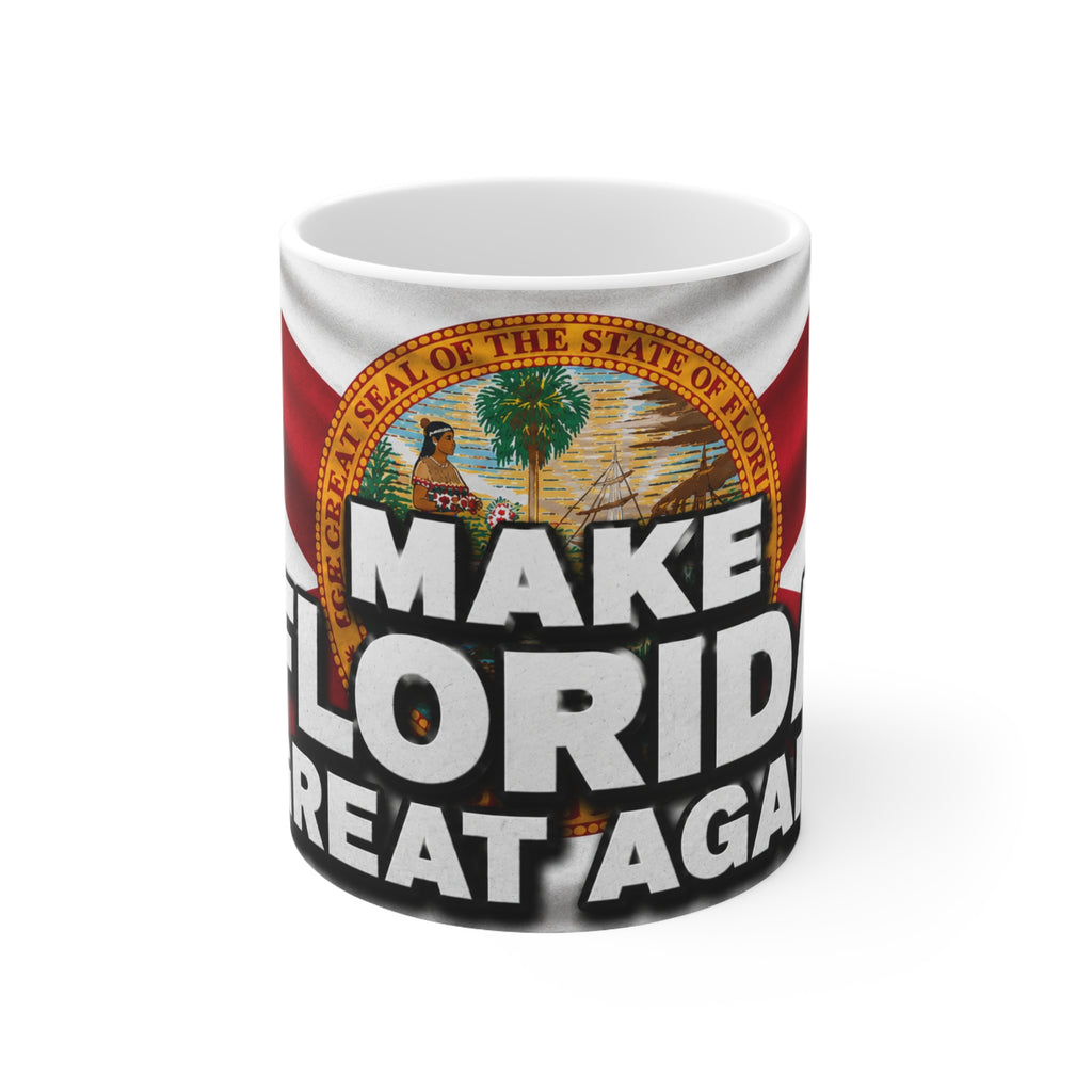 Make Florida Great Again Ceramic Coffee Mug — State Seal Flag Design (11oz/15oz)