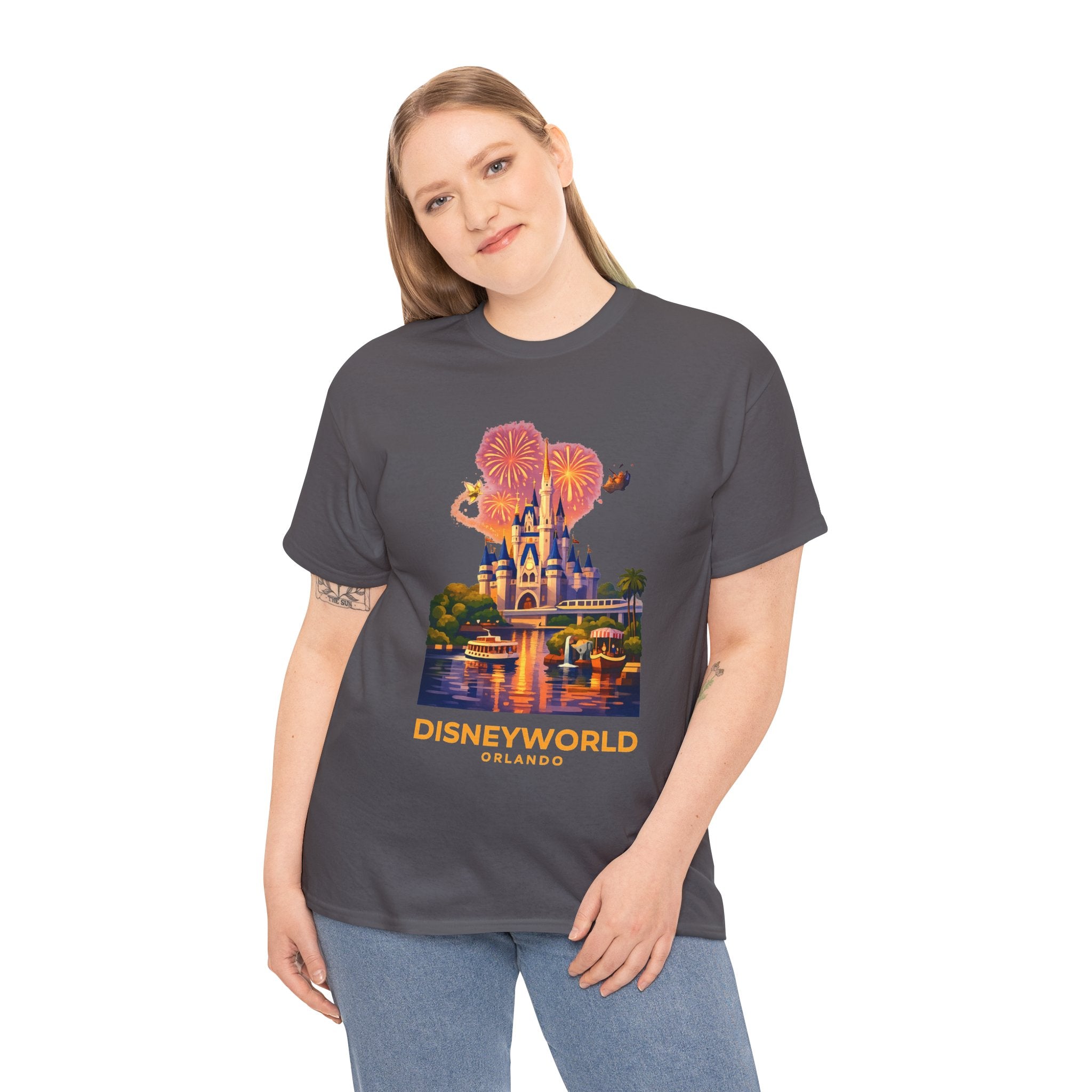 Disney World Castle Orlando Fireworks Cotton T‑Shirt