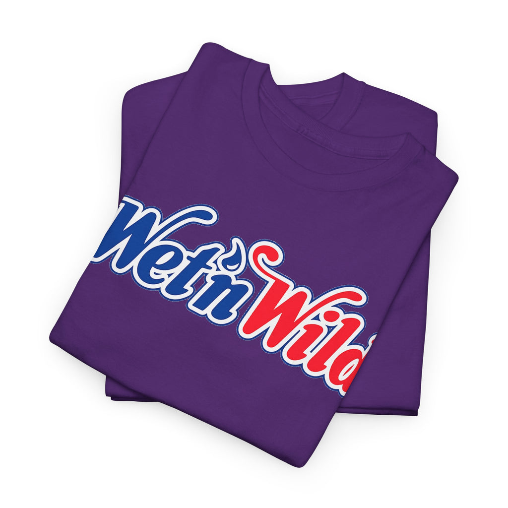 Wet 'n Wild Retro Script T-Shirt — Red & Blue Patriotic Graphic Tee