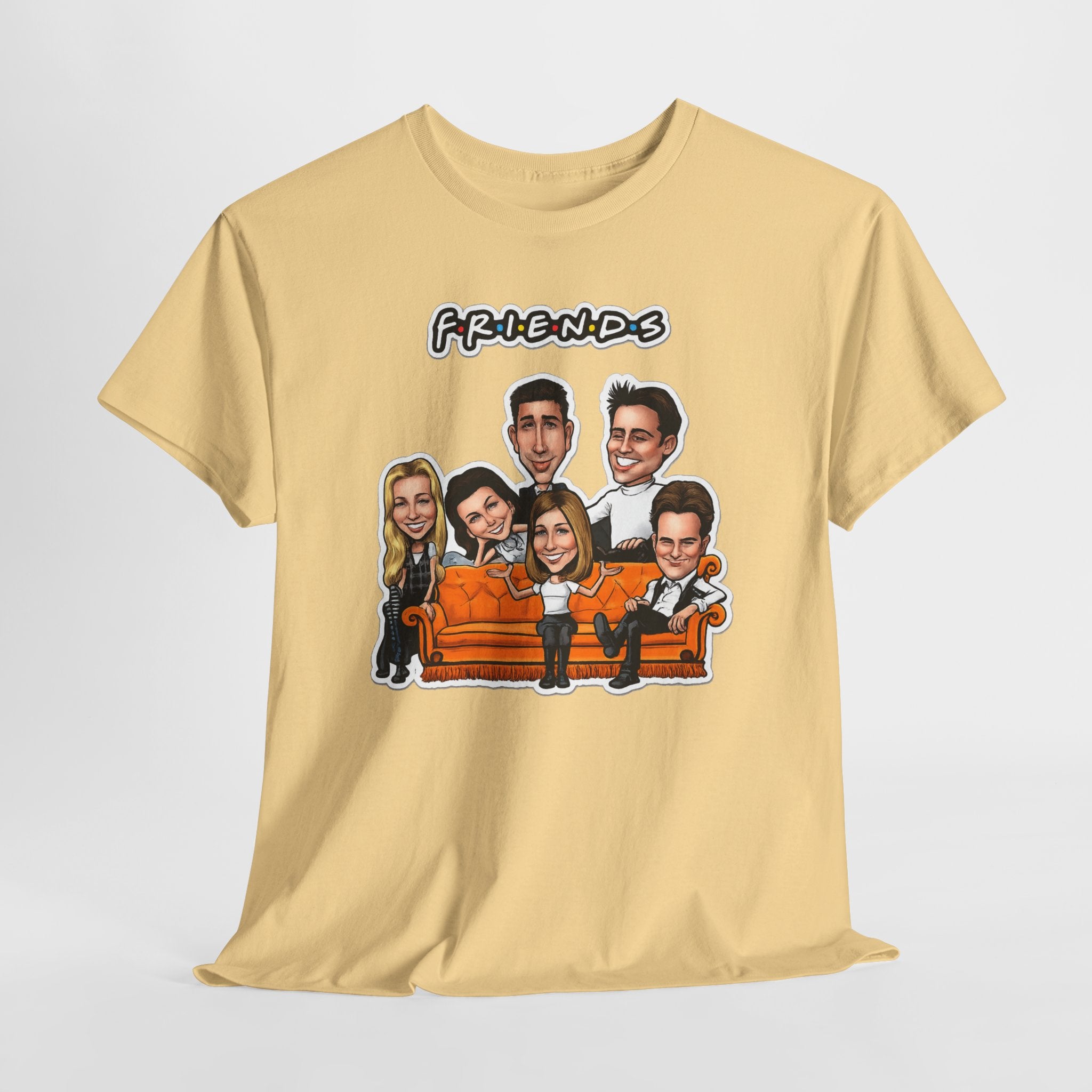 Friends TV Show Cartoon Cast T-Shirt — Iconic Couch Graphic Tee
