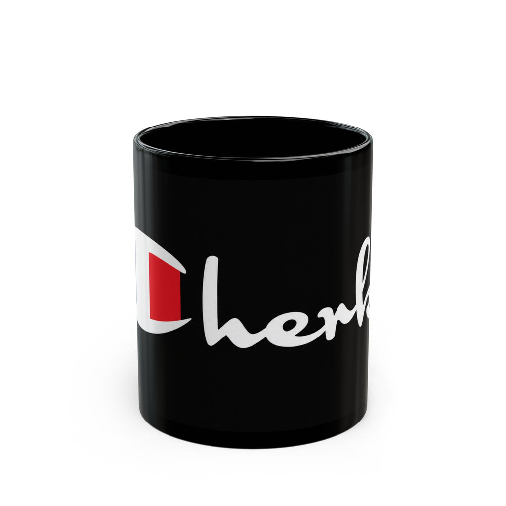 Cherki Script Black Coffee Mug – Stylish Personalized Name Mug (11oz, 15oz)