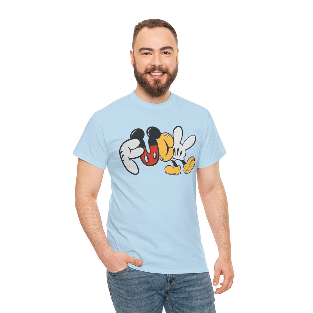 F**K Disney Graphic Tee — Playful Cartoon Hands & Shoes Design