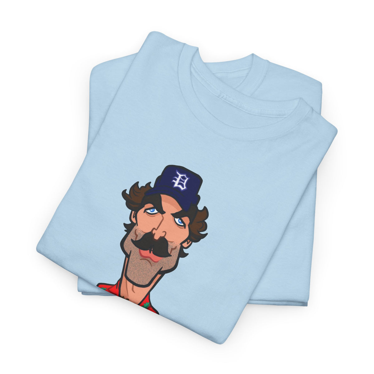 Magnum PI Retro Caricature T-Shirt — Retro Mustache Hat Portrait Tee