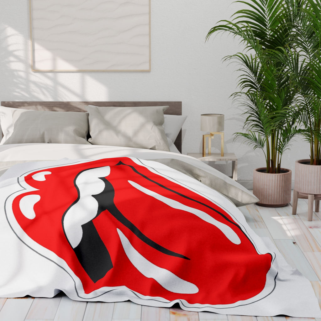 Rolling Stones Tongue Arctic Fleece Blanket – Retro Rock Band Logo Throw