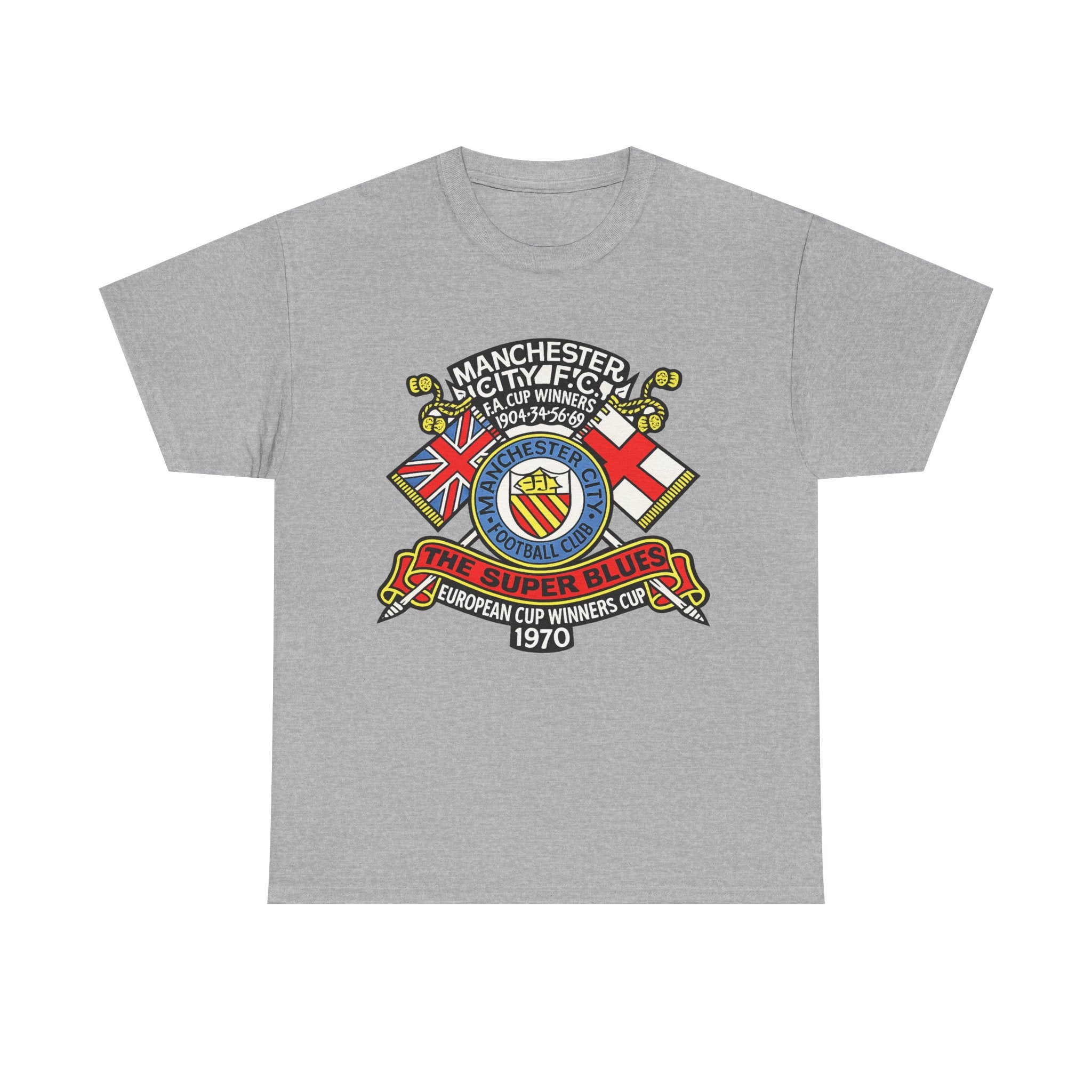 Manchester City Vintage Crest Tee — 'The Super Blues' 1970 European Cup Winners