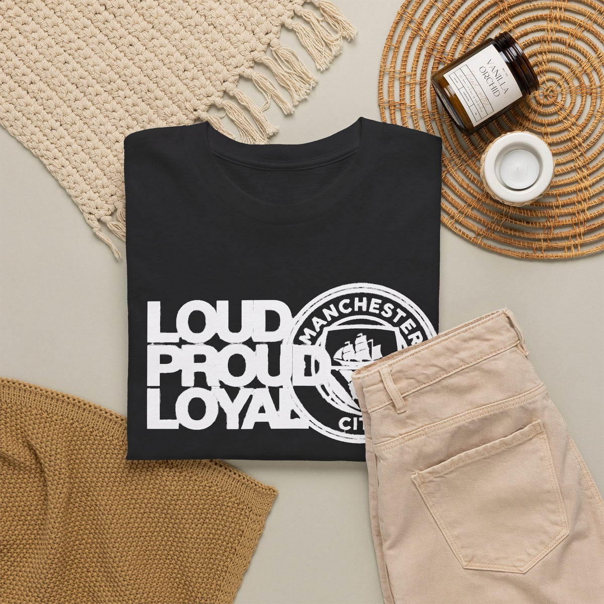 Loud Proud Loyal Graphic Manchester City Cotton T-Shirt