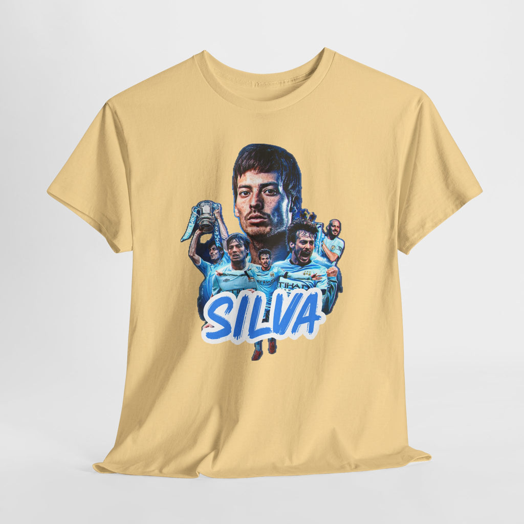 David Silva Manchester City Soccer Tee — Classic Player Portrait Football Shirt