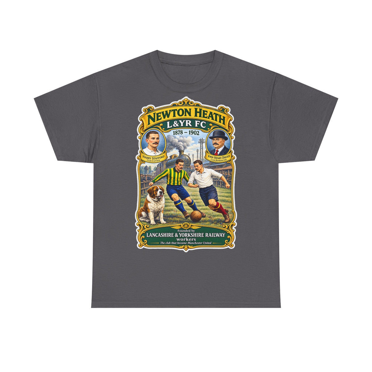 Newton Heath L&YR FC Vintage Football Tee — Lancashire & Yorkshire Railway Soccer Shirt