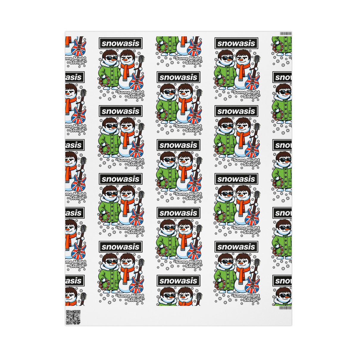 Snowasis #Oasis Inspired Holiday Wrapping Paper – Cute Snowman & Snowdog Pattern
