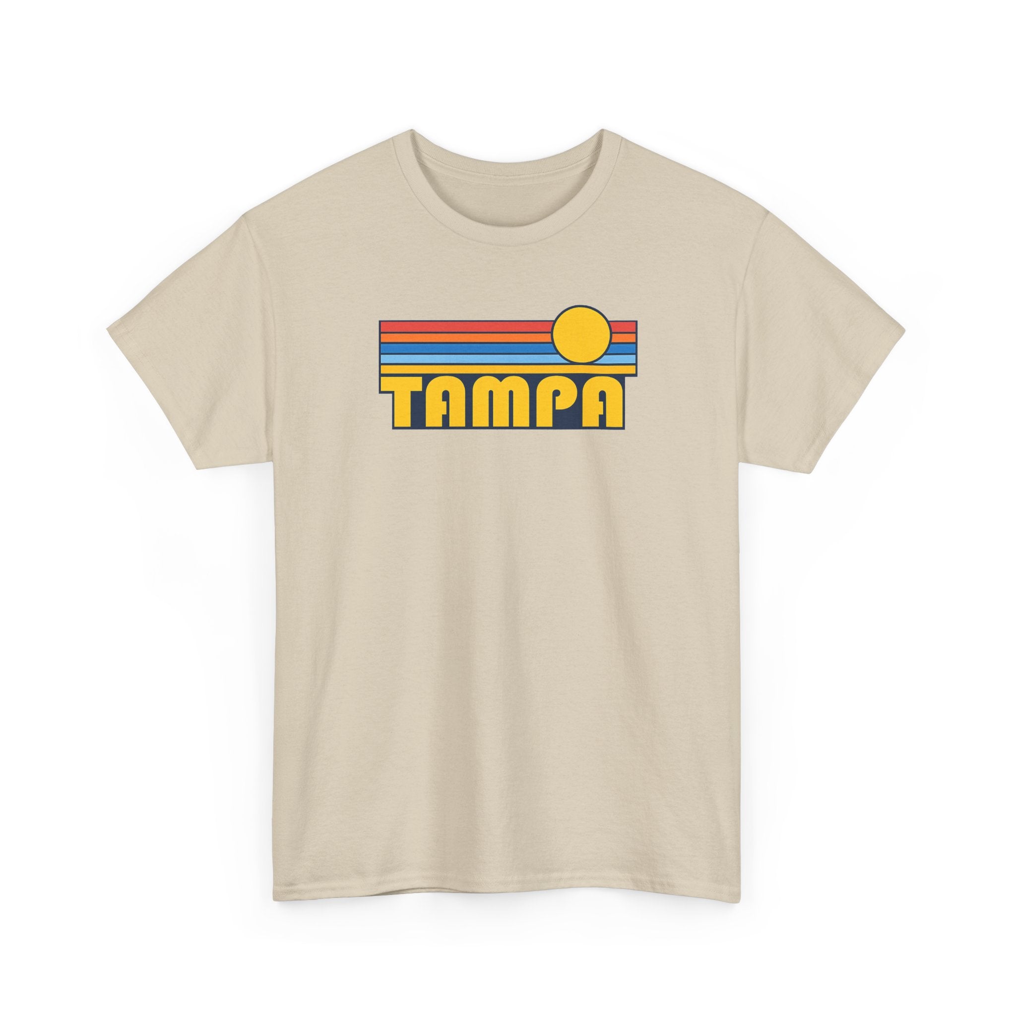 Tampa Retro Sunset T-Shirt — Vintage 70s Striped Beach Tee