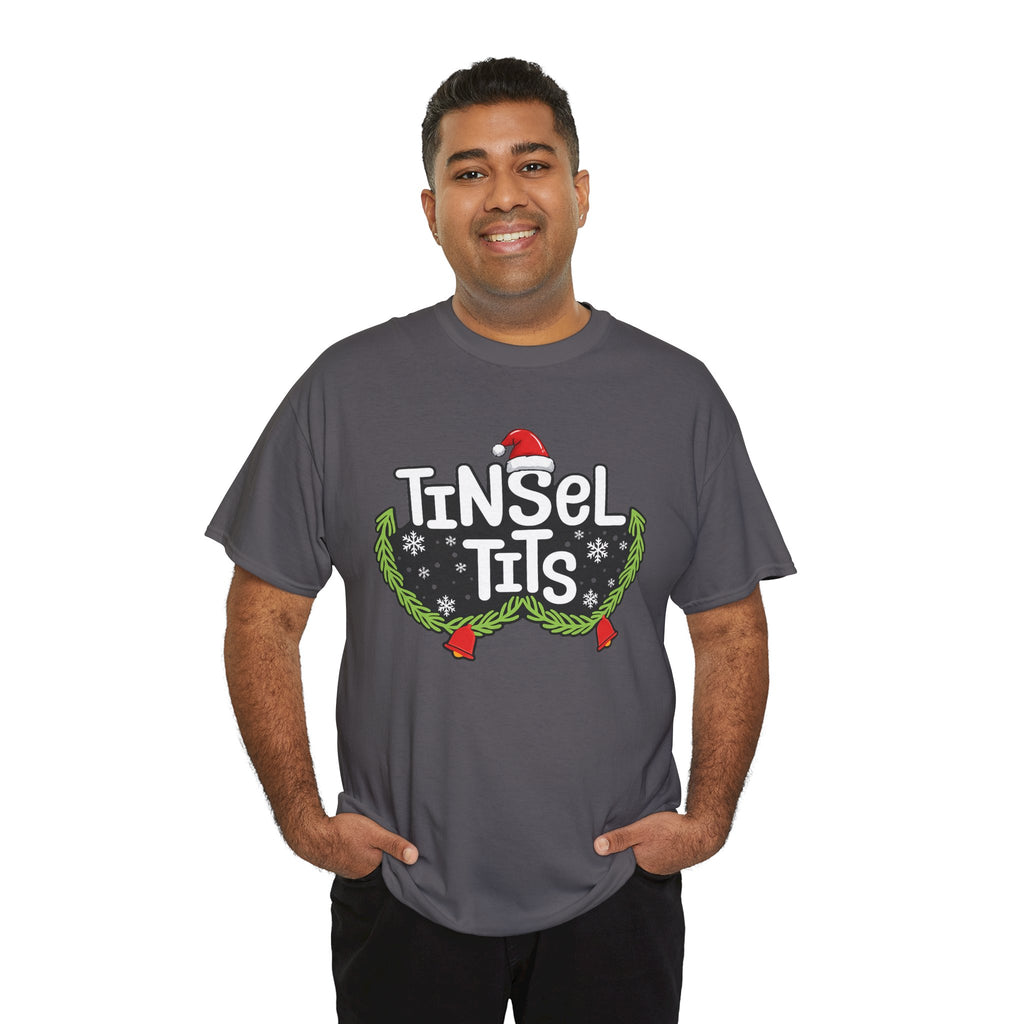 T-Shirt — "Tinsel Tits" Funny Christmas Wreath Holiday Tee