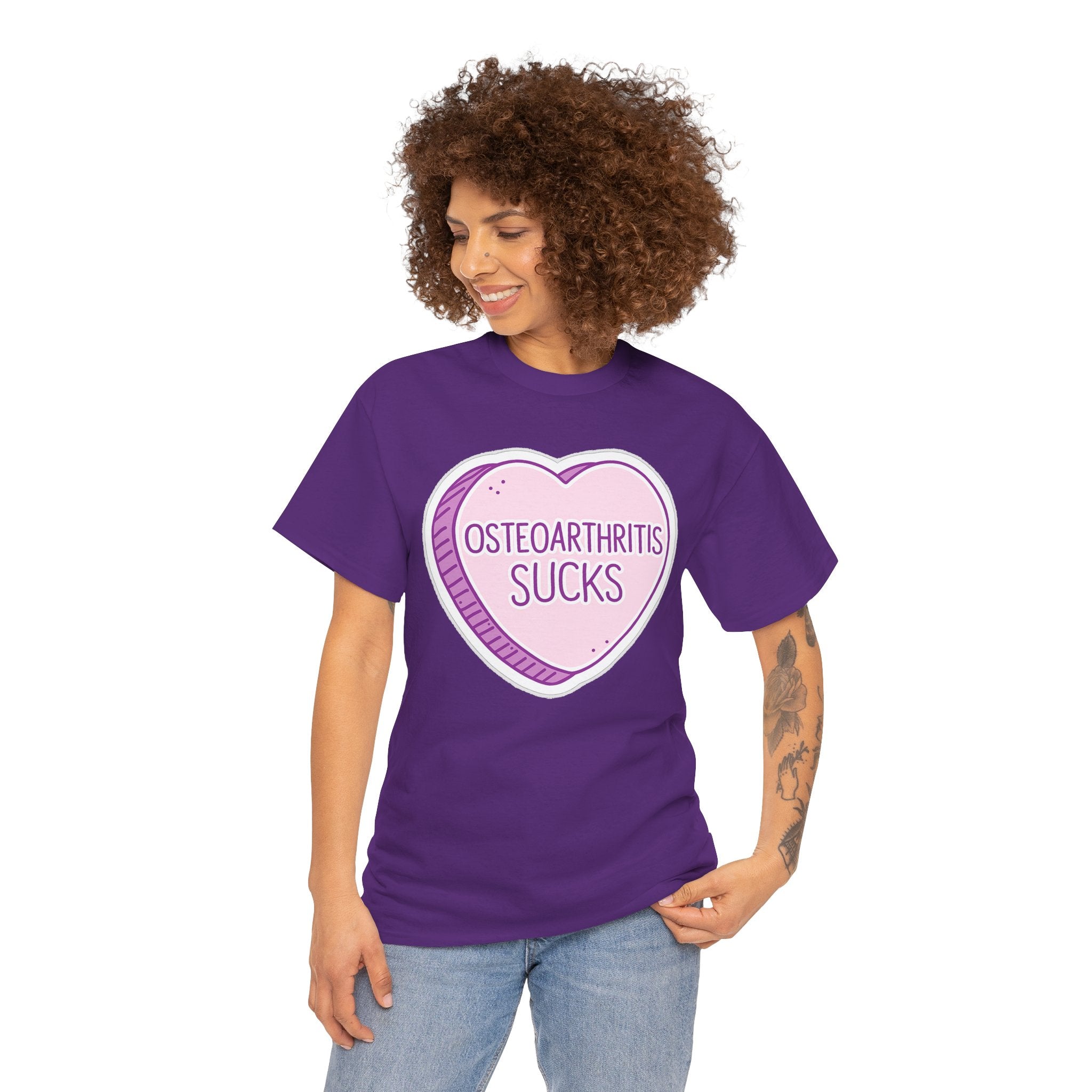 Osteoarthritis Sucks T-Shirt — Pink Heart Awareness Tee