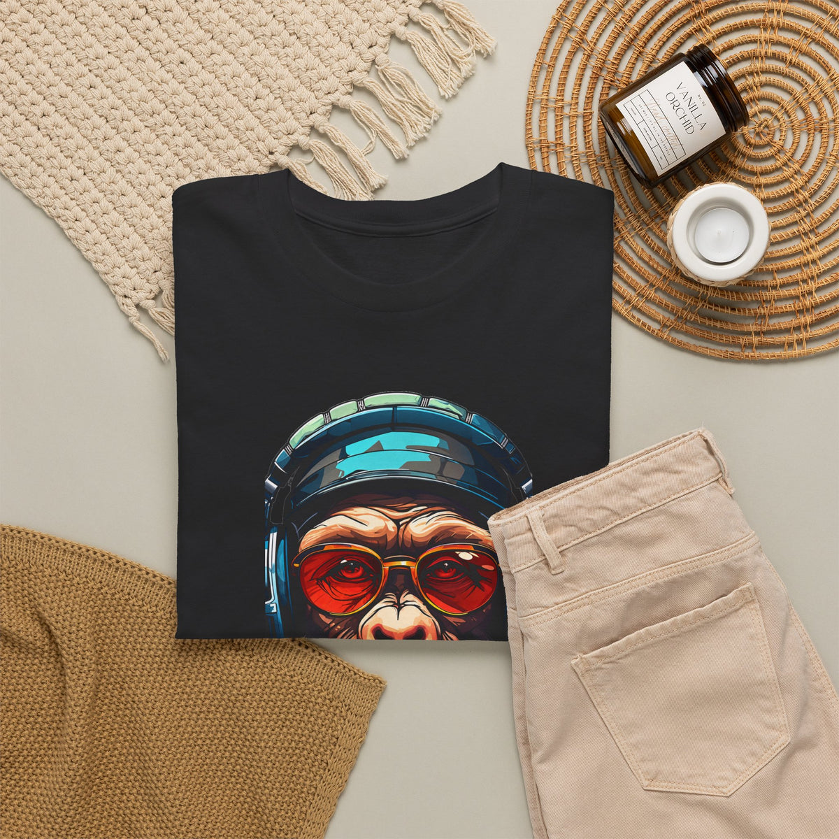 Chimpanzee DJ Graphic Tee — Retro Sunglasses & Headphones Monkey T-Shirt