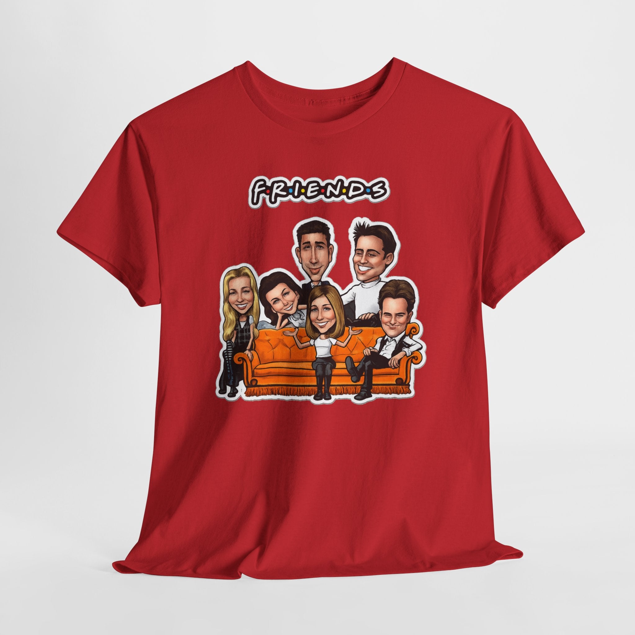Friends TV Show Cartoon Cast T-Shirt — Iconic Couch Graphic Tee
