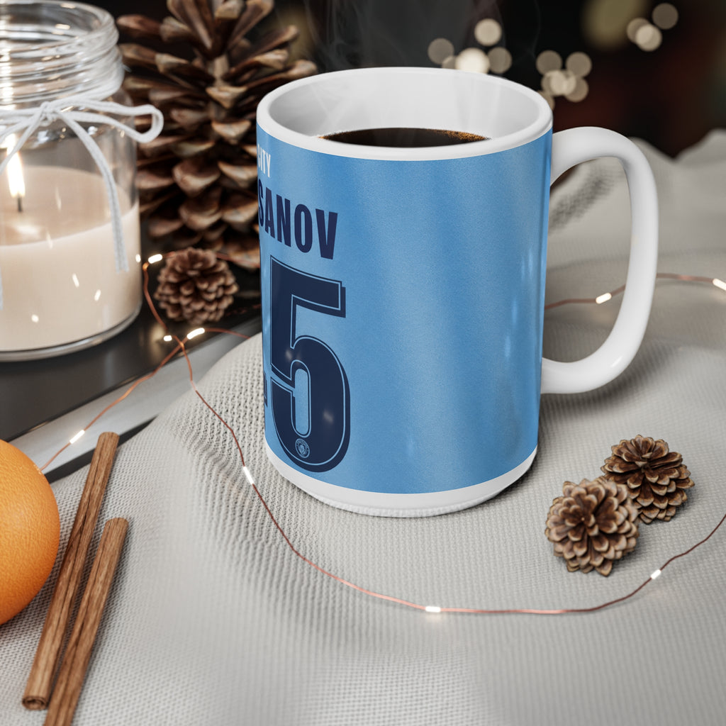 Manchester City Khusanov Jersey Mug - 'City Khusanov 45' Ceramic Coffee Cup (11oz/15oz)