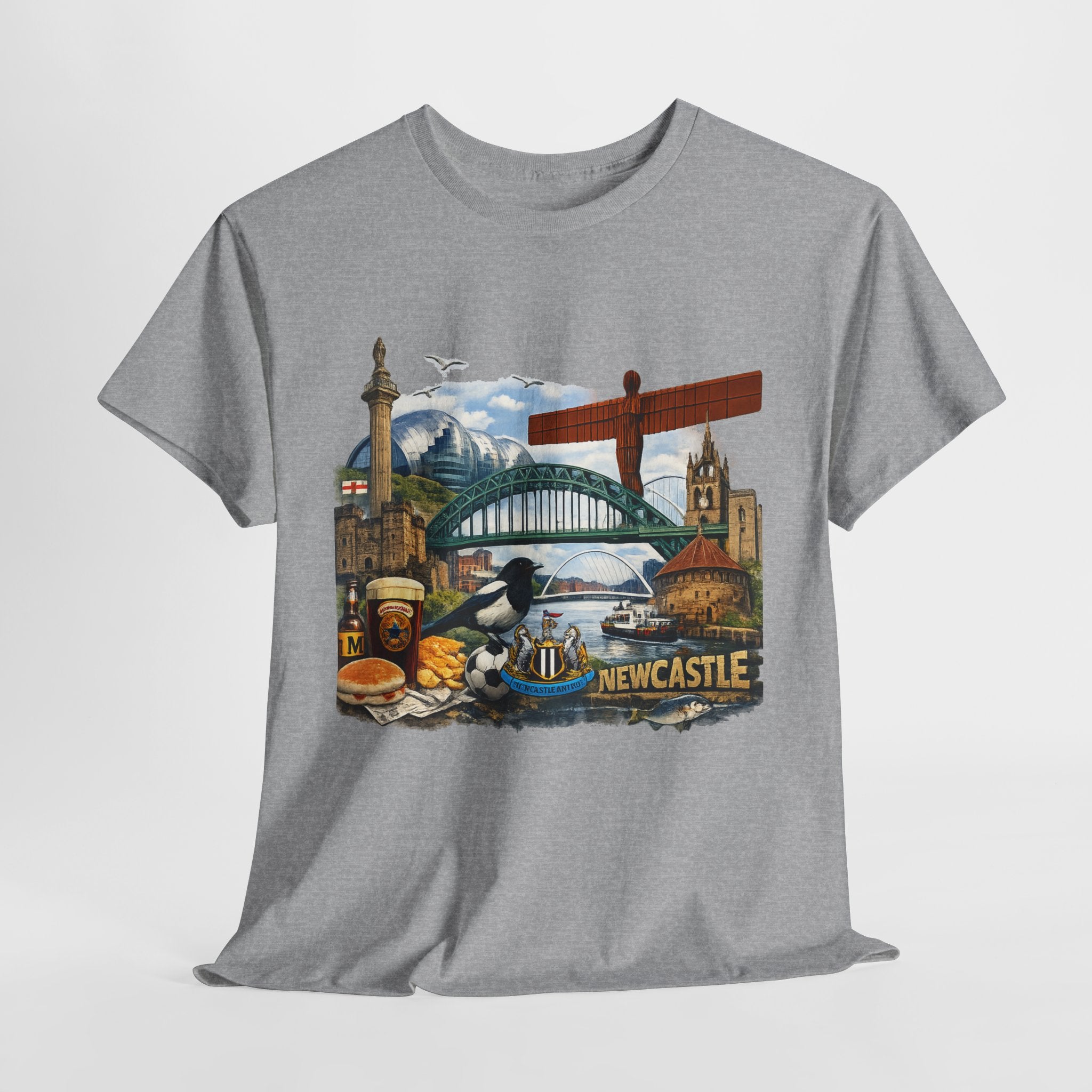 Newcastle Upon Tyne Landmark Tee — Vintage Cityscape T-Shirt