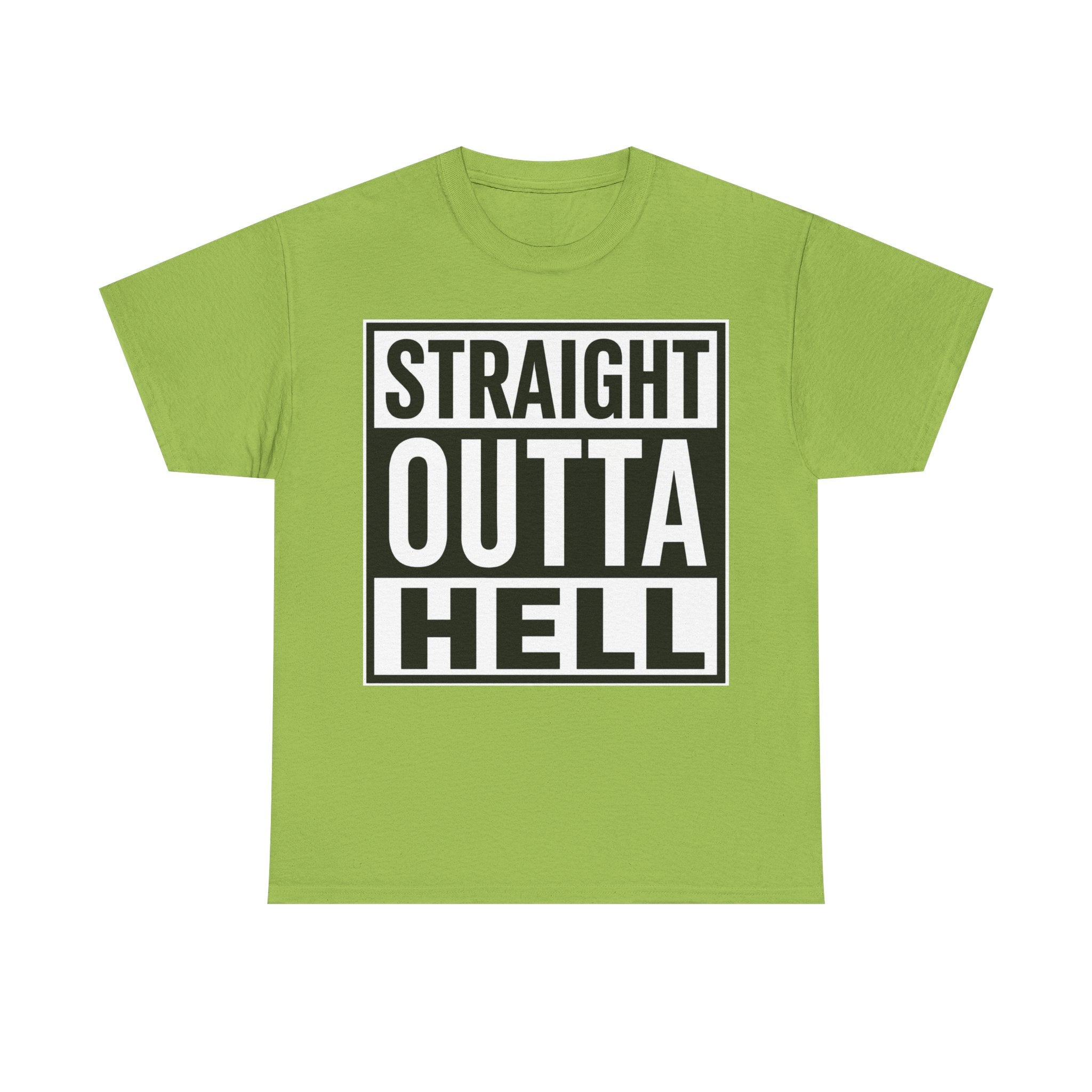 Straight Outta Hell T-Shirt — Bold Gothic Graphic Tee