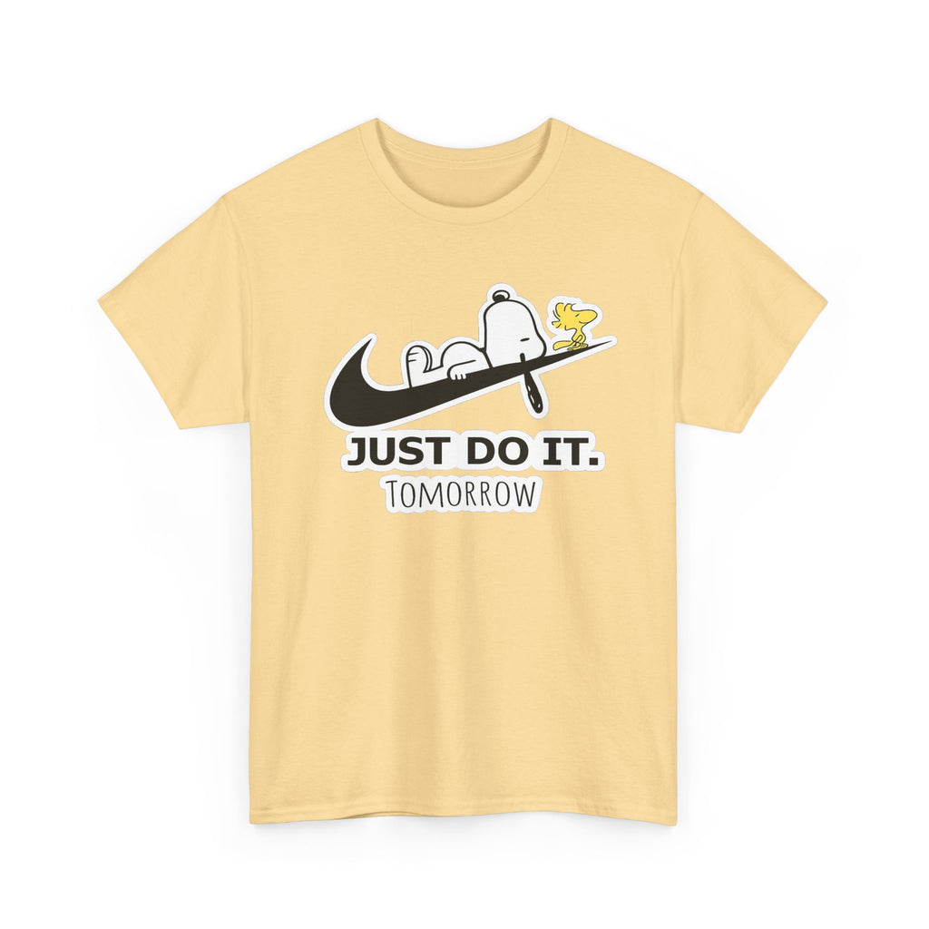 Snoopy "Just Do It Tomorrow" Graphic Cotton T-Shirt