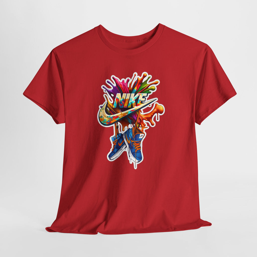 Nike Inspired Splash Graphic Tee — Colorful Sneaker Streetwear T-Shirt