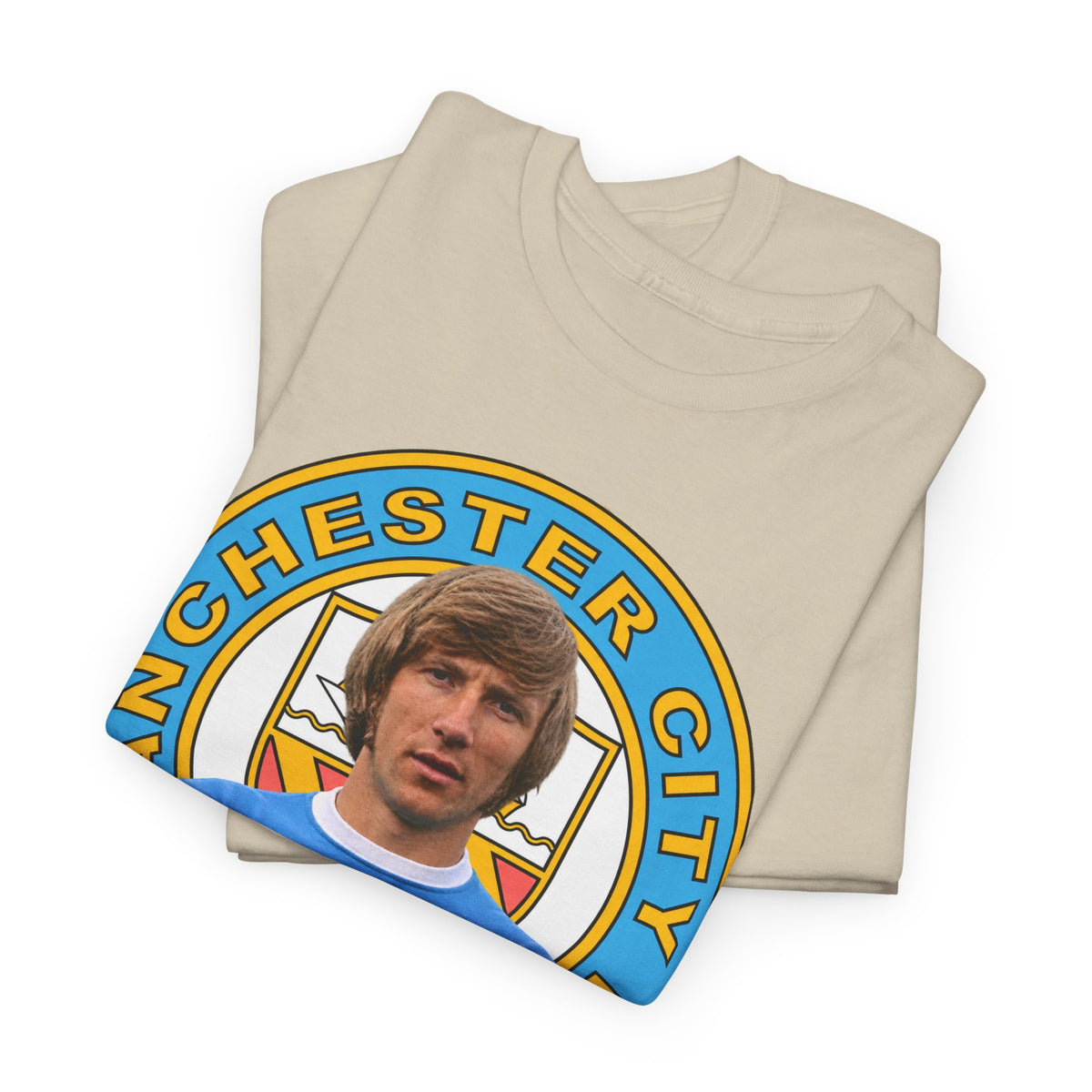 Colin Bell Manchester City Legend Cotton Tee — Retro Player Graphic