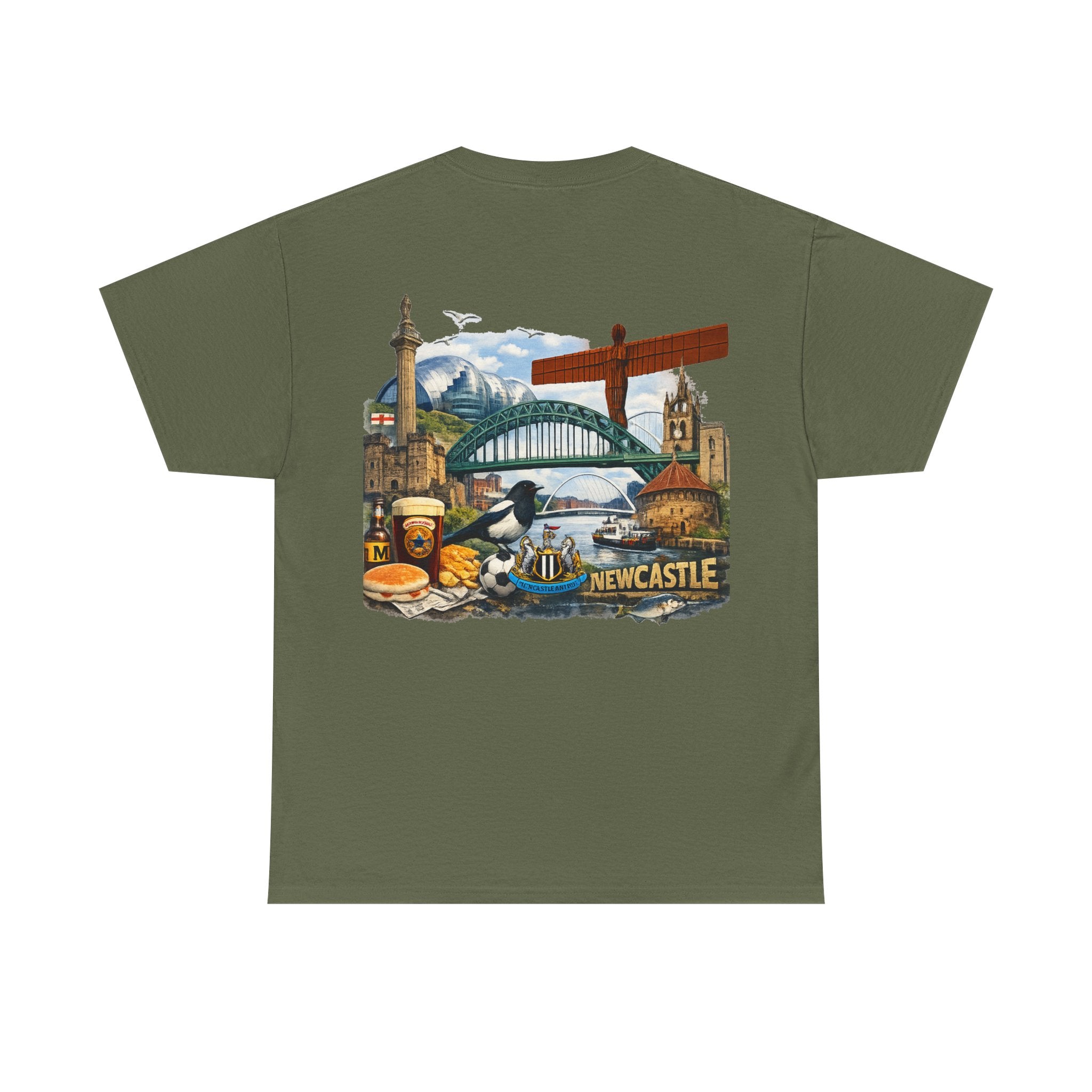 Newcastle Upon Tyne Landmark Tee — Vintage Cityscape T-Shirt