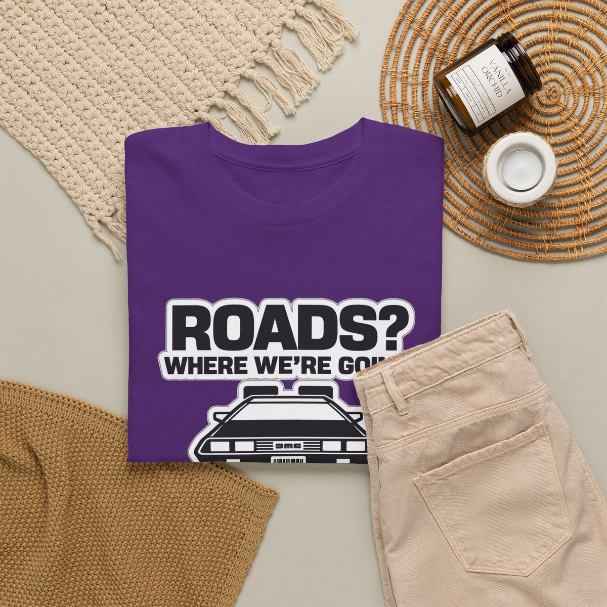 Roads? Where We’re Going We Don’t Need Roads Cotton T-Shirt